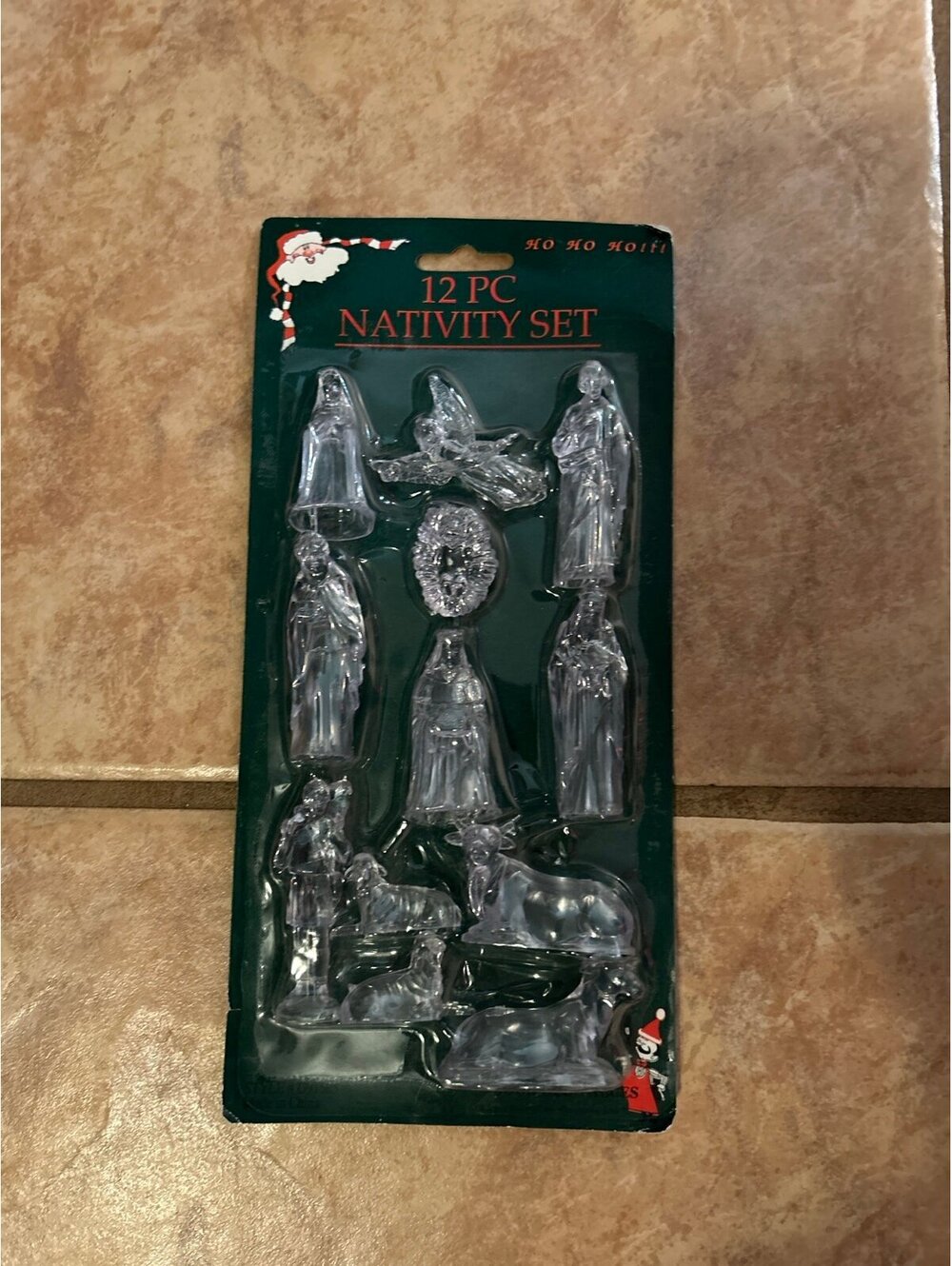 Vintage 12 Piece Clear Plastic Nativity Set Christmas Decor Sealed